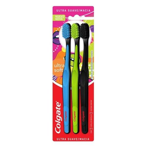 Kit Escova de Dente Colgate Ultra Soft 3 Unidades