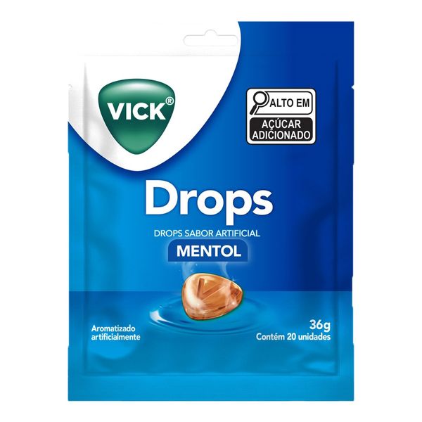 Pastilha Vick Drops Mentol 36g 20 Unidades