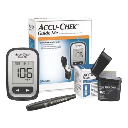 Kit Aparelho Accuchek Guide + 10 Tiras Testes