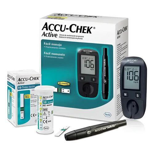 Kit Aparelho Accuchek Active + 10 Tiras Testes