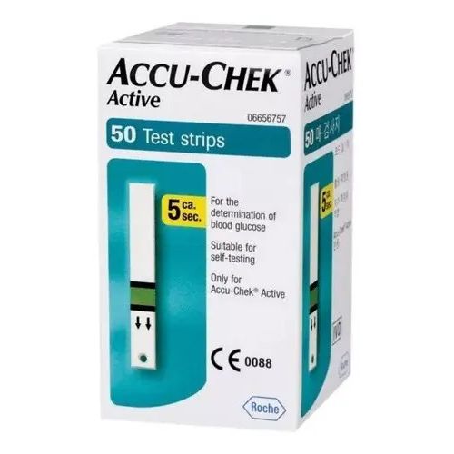 Tiras Reagentes AccuChek Active Roche 50 Unidades Glicemia