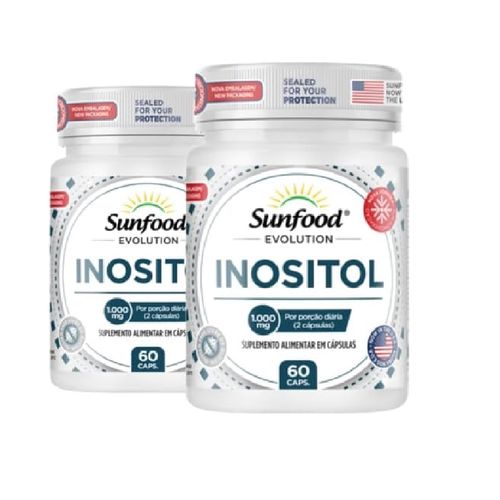 KIT 2 INOSITOL 1000MG 60 CAPS SUNFOOD EVOLUTION