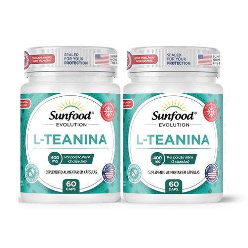 KIT 02 L-TEANINA 400MG 60 CAPSULAS - SUNFOOD EVOLUTION