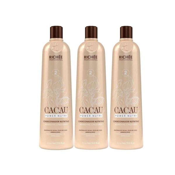 Kit Richée Cacau Power Nutri 3 Condicionador 1 Litro