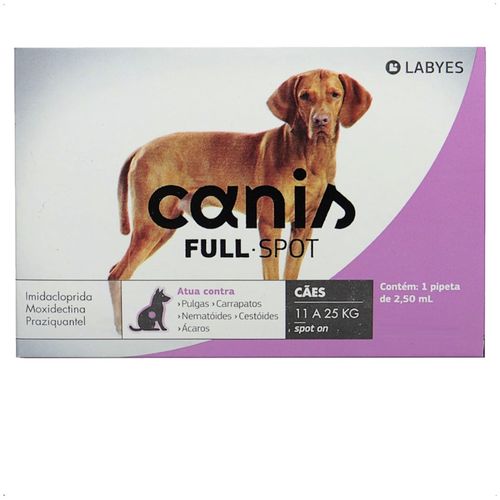 ANTIPULGAS E VERMIFUGO CANIS FULLSPOT CÃES DE 11 A 25KG