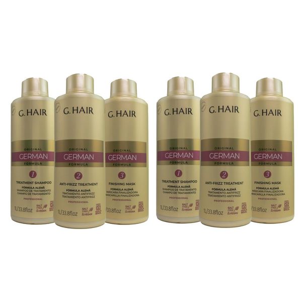 Kit G.Hair Escova Progressiva Alemã 2 (3 x 1 Litro)
