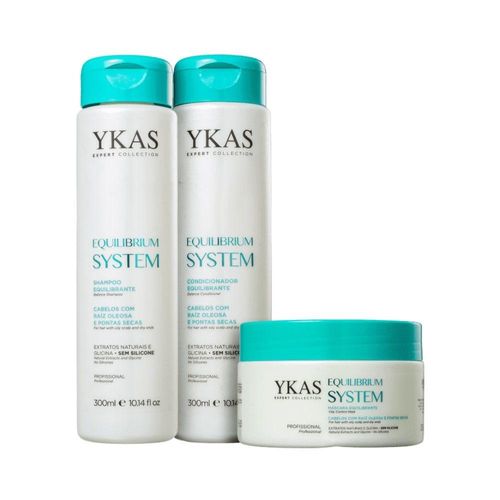Kit Ykas Equilibrium System Shamp + Condicionador + Máscara
