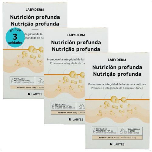LABYDERM NUTRIÇÃO PROFUNDA 2ML PARA CÃES E GATOS ATÉ 20KG LABYES KIT COM 3 LABYDERM NUTRIÇÃO PROFUNDA 2ML PARA CÃES E GATOS ATÉ 20KG LABYES KIT COM 2