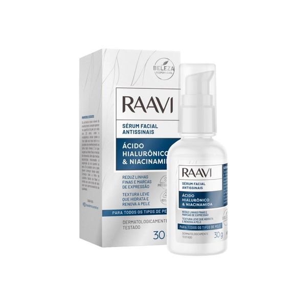Raavi Sérum Facial Ácido Hialurônico e Niacinamida 30 g