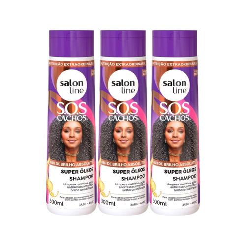 Kit Salon Line S.O.S Cachos Super Oleos 3 Shampoo 300 ml