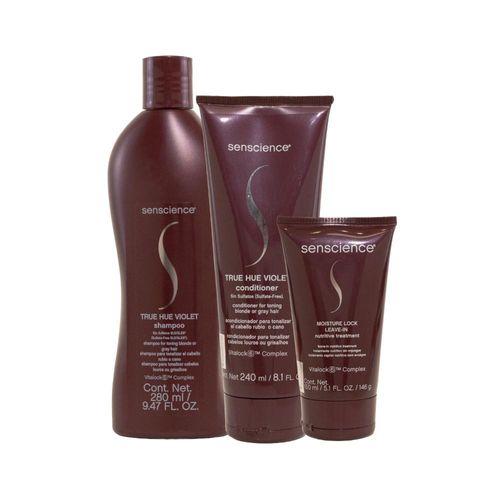 Kit Senscience True Hue Violet Shampoo+ Cond+ Moisture Lock