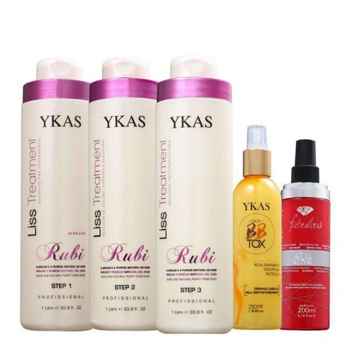 Kit Ykas Progressiva Rubi 3x+Ykas All In One+Ykas Btx Líquid