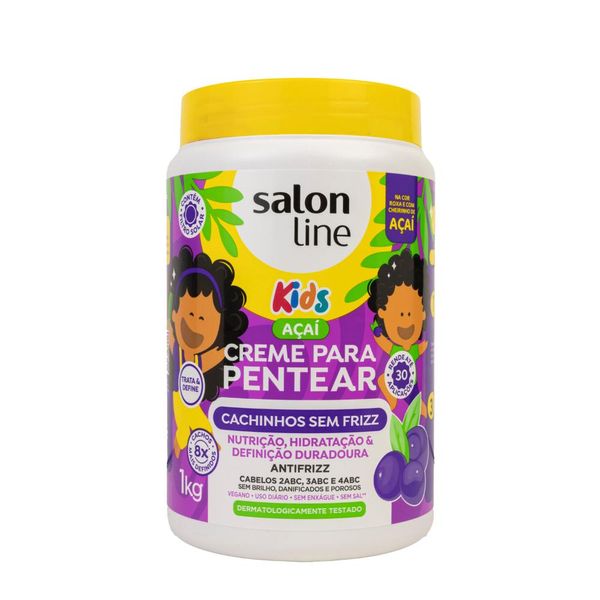 Creme de Pentear Salon Line Kids Açai Cachinhos Sem Frizz 1L