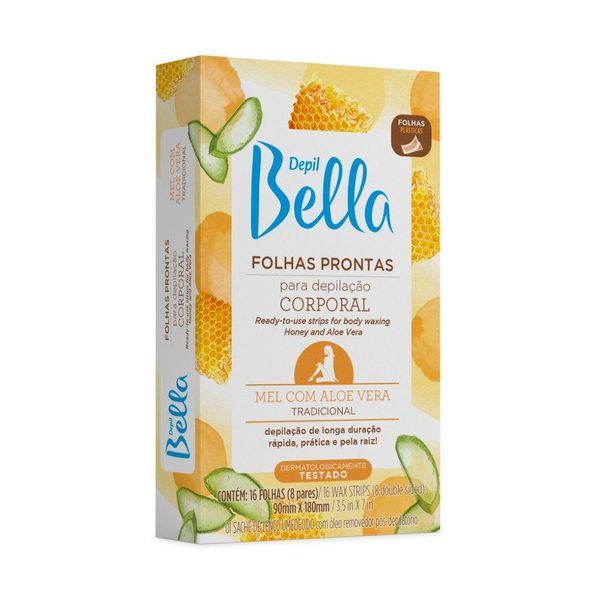 Depil Bella Folhas Depilação Corporal Mel com Aloe Vera 16Un