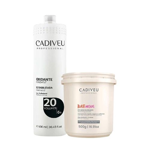 Kit Cadiveu Buriti Mechas Pó Descolorante + OX 20Vol 900ml
