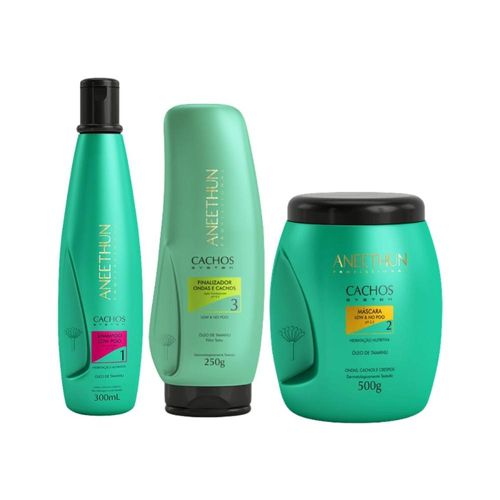 Kit Aneethun Cachos Shampoo+ Máscara+ Finalizador