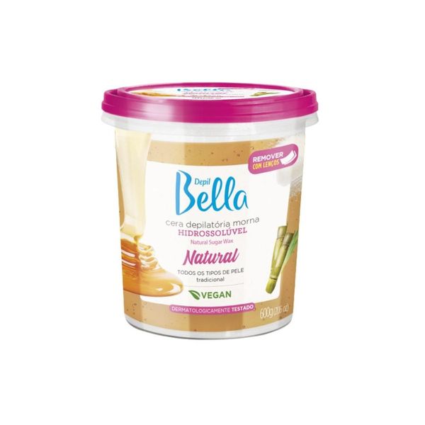 Cera Depilatória Depil Bella Hidrossolúvel Natural 600g