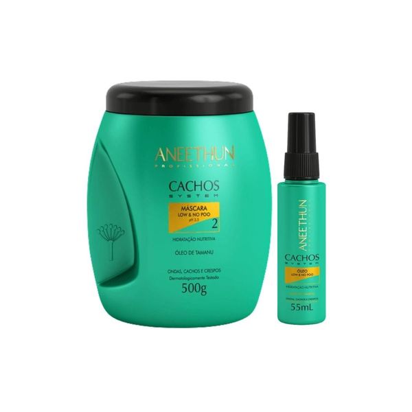 Kit Aneethun Cachos Máscara 500 g + Oleo Hidratação 55 ml