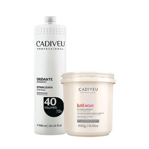 Kit Cadiveu Buriti Mechas Pó Descolorante + OX 40Vol 900ml