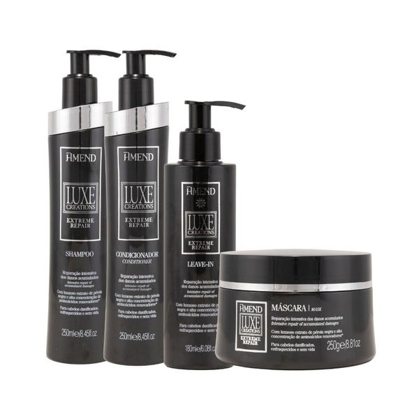 Kit Amend Luxe Creations Shamp Condicionador Mascara Leavein