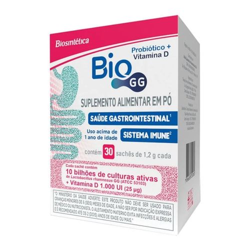 Suplemento Alimentar Bio GG Probiótico + Vitamina D 1.000UI 30 Sachês