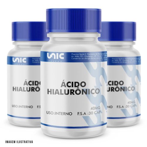 Kit 3 Ácido Hialurônico 40mg 30 Cáps