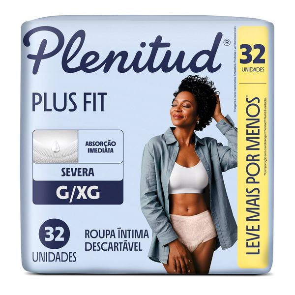 Roupa Intima Descartável Plenitud Plus Fit G/Xg 32 Unidades