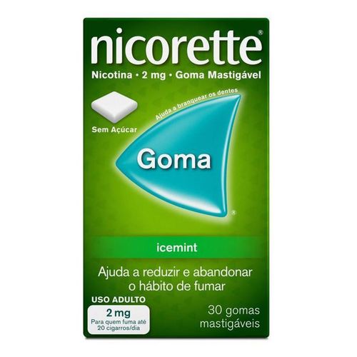 Kit Nicorette Para Parar de Fumar 2mg 30 Goma Mastigáveis 4 Unidades