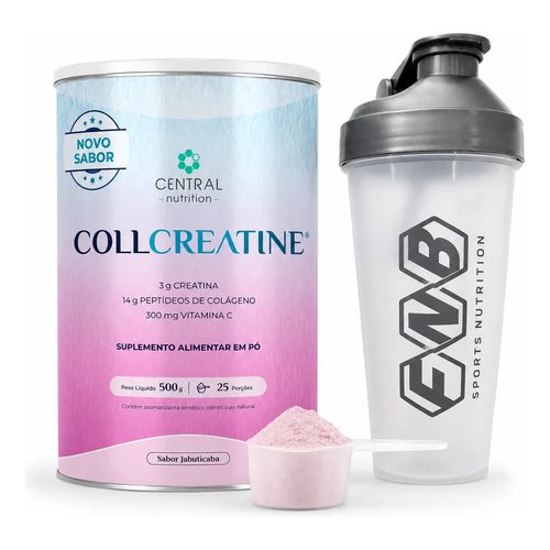 Collcreatine Central Nutrition 500gr + Coqueteleira Top Jabuticaba