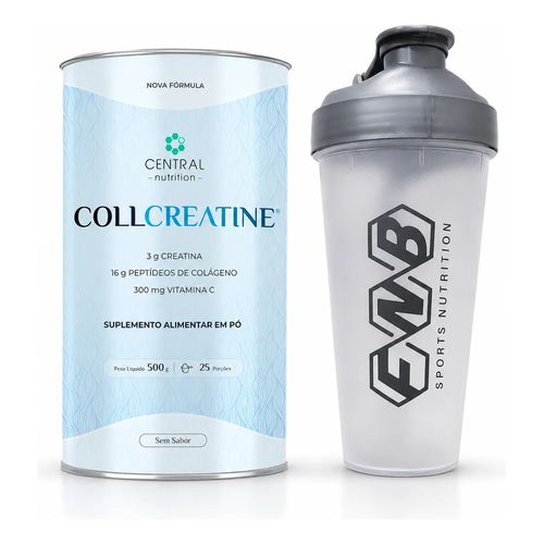 Collcreatine Central Nutrition 500gr + Coqueteleira Top Sem Sabor