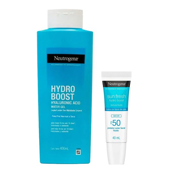 Kit Neutrogena Hydro Boost Hidratante Corporal Gel 400ml + Protetor Solar Facial Sun Fresh FPS50 40ml