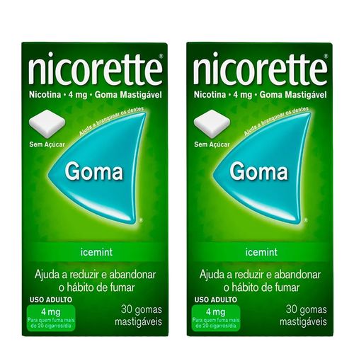 Kit-Nicorette-Para-Parar-de-Fumar-4mg-30-Goma-Mastigaveis-2-Unidades