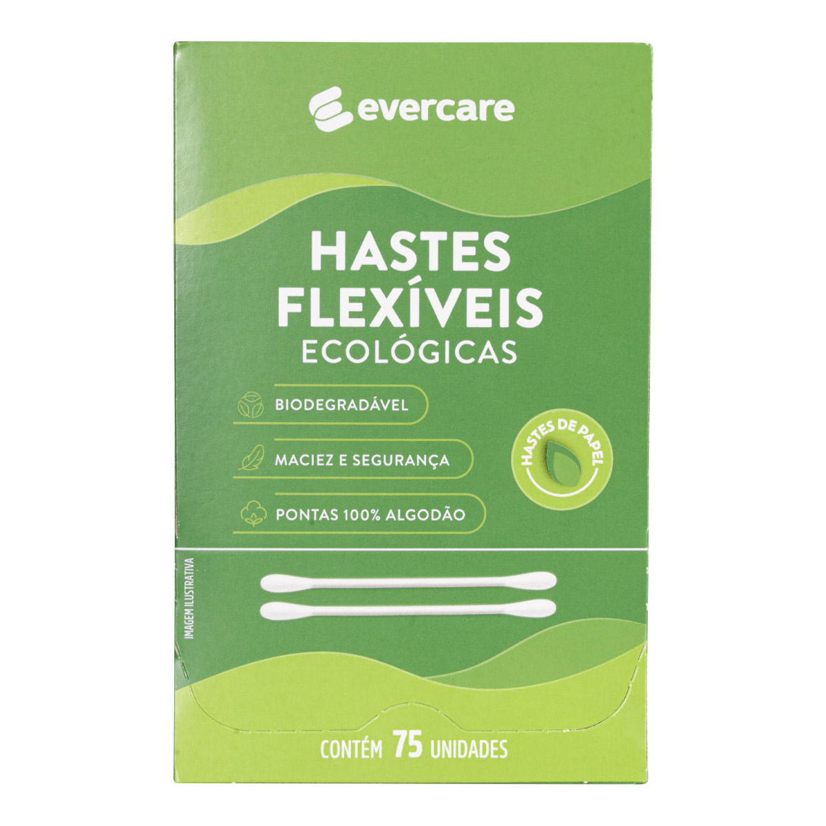 Hastes Flexíveis Ever Care Ecológicas 75 Unidades