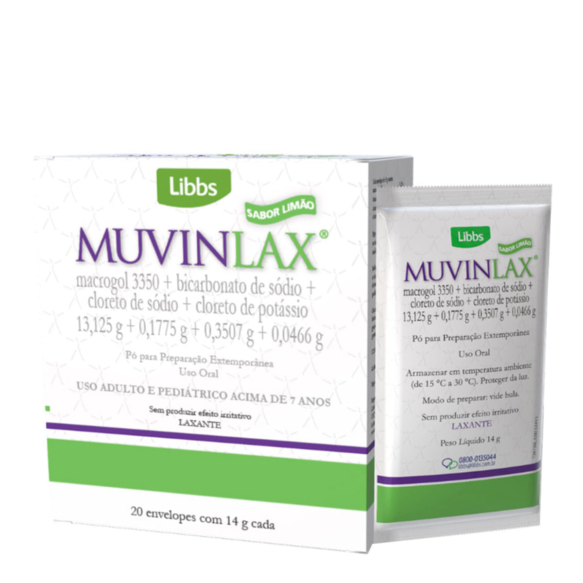 Laxante Muvinlax Macrogol 3350 20 Sachês