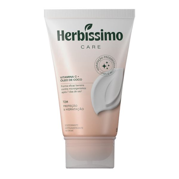 Desodorante Creme Herbíssimo Antitranspirante Care Coco e Vitamina C 72h 55g