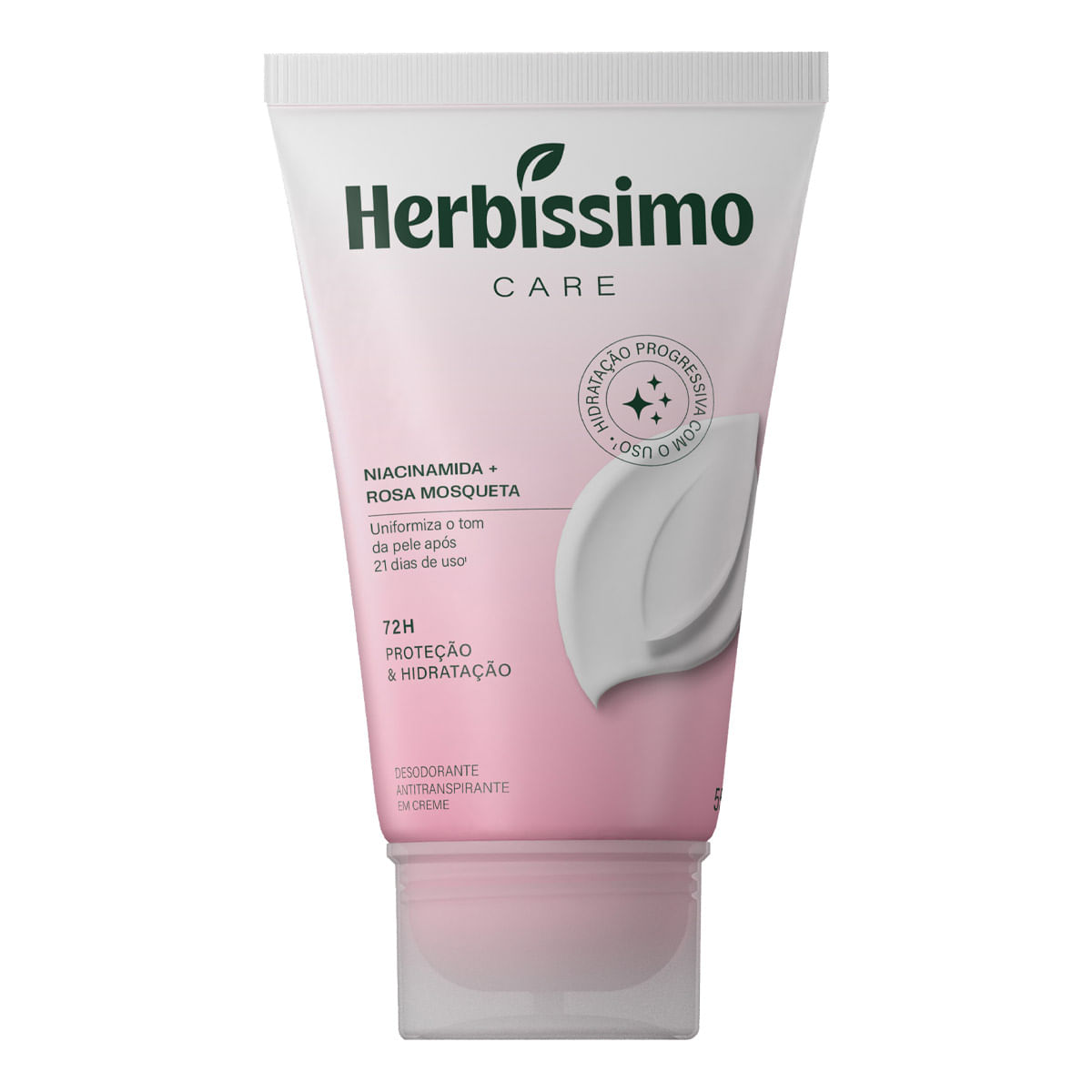 Creme Desodorante Antitranspirante Herbíssimo Care Rosa Mosqueta e Niacinamida Bisnaga 55g