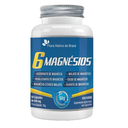 6 MAGNESIOS 600MG 60 CAPSULAS FLORA NATIVA