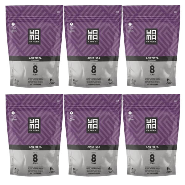 Kit Pó Descolorante Ametista Refil 300g com 6/un