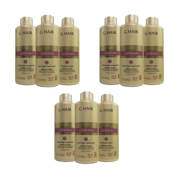 Kit G.Hair Escova Progressiva Alemã 3 (3 x 1 Litro)
