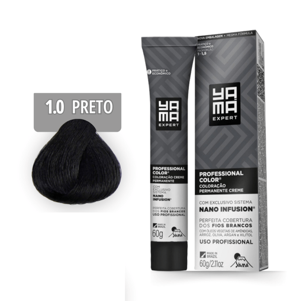 Coloração Professional Color Nano Infusion 1.0 Preto - Yamá