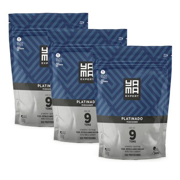 Kit Pó Descolorante Yamá Platinado Refil 300g com 3/Un
