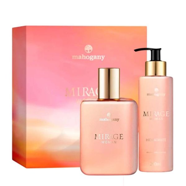 Kit Mirage Woman Fragrância e Hidratante Corporal Mahogany