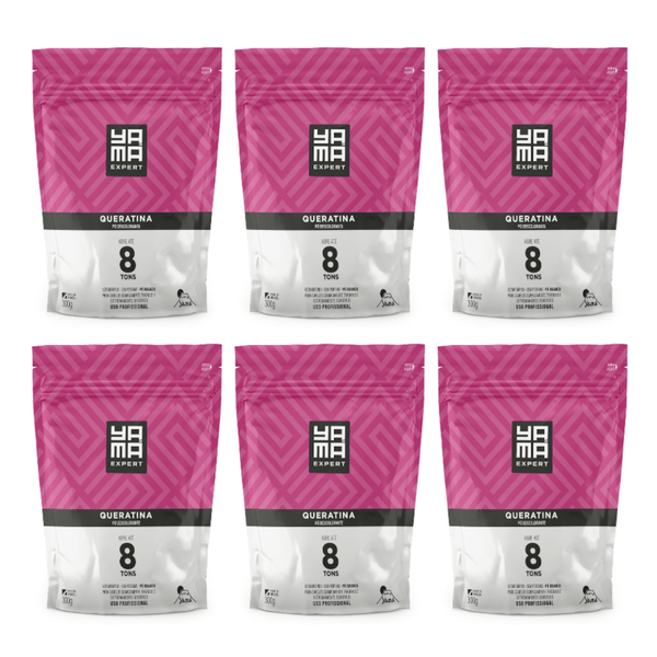 Kit Pó Descolorante Queratina Yamá Refil 300g com 6/un