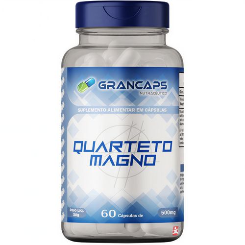 QUARTETO MAGNO - BISGLICINATO + DIMALATO + TAURATO + CLORETO 60 CÁPSULAS - GRANCAPS
