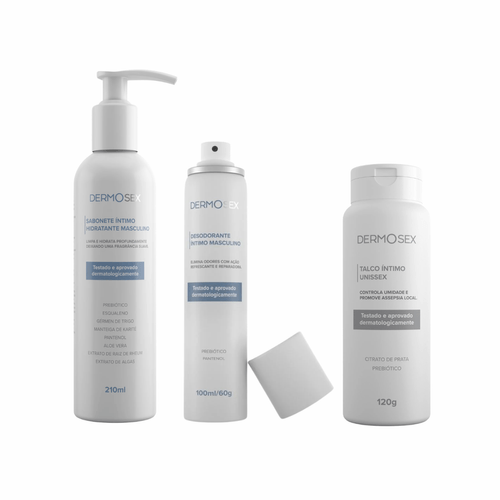 Kit Higiene Íntima Masculina Talco Desodorante e Sabonete