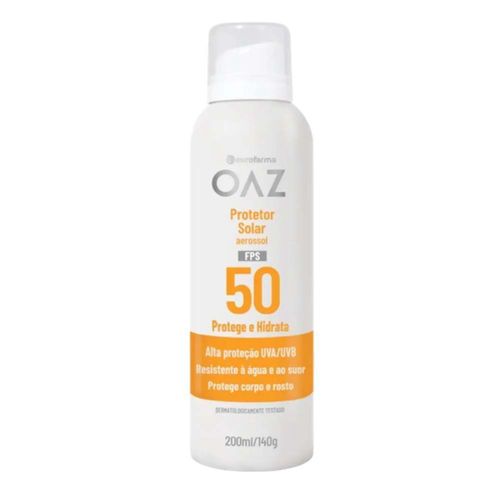 Protetor Solar Aerosol OAZ FPS 50 Eurofarma 200ml 200ml Toque Seco Translucido