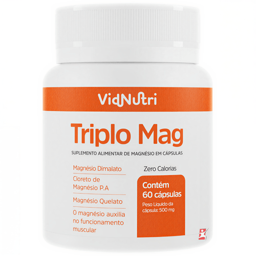 TRIPLO MAGNESIO 260MG: DIMALATO + P.A + QUELATO 60 CAPSULAS - VIDNUTRI
