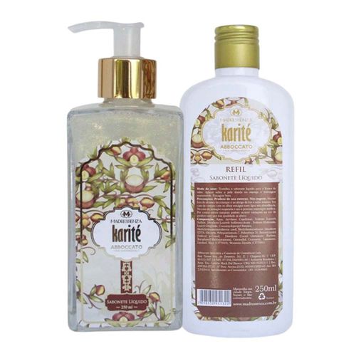KIT Sabonete Líquido + Refil Karité Madressenza 250ml 16 Sem cor
