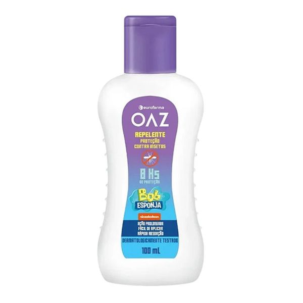 Repelente Infantil OAZ Bob Esponja 8h Proteção Eurofarma 100ml incolor