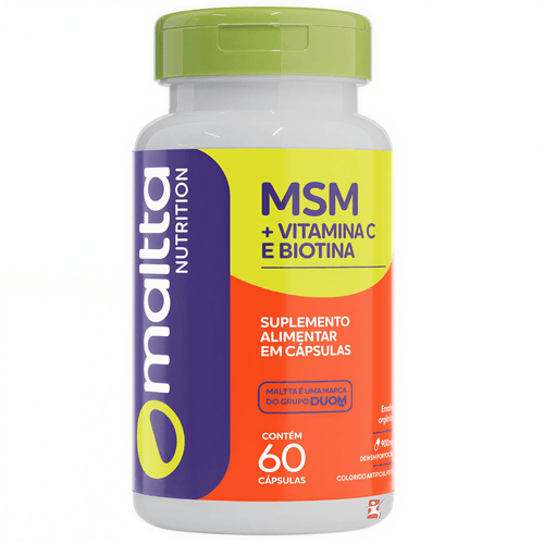 MSM ENXOFRE ORGANICO + VITAMINA C + BIOTINA 60 CAPSULAS - MALTTA NUTRITION
